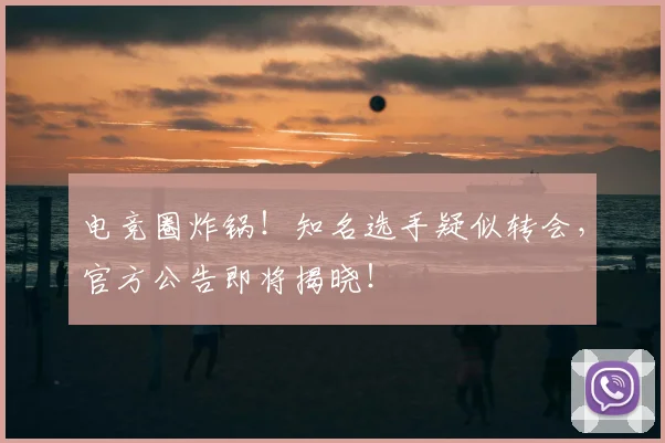 电竞圈炸锅！知名选手疑似转会，官方公告即将揭晓！